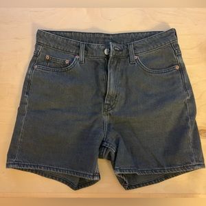 Weekday black denim midi shorts size 6